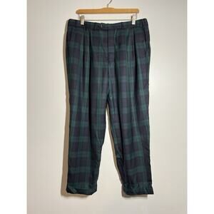 Ralph Lauren Polo University Tartan Scotch Plaid Pants Blackwatch Cuffed 35 x 28